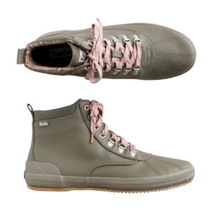 Keds Women's Winter Boots in Olive and Pink